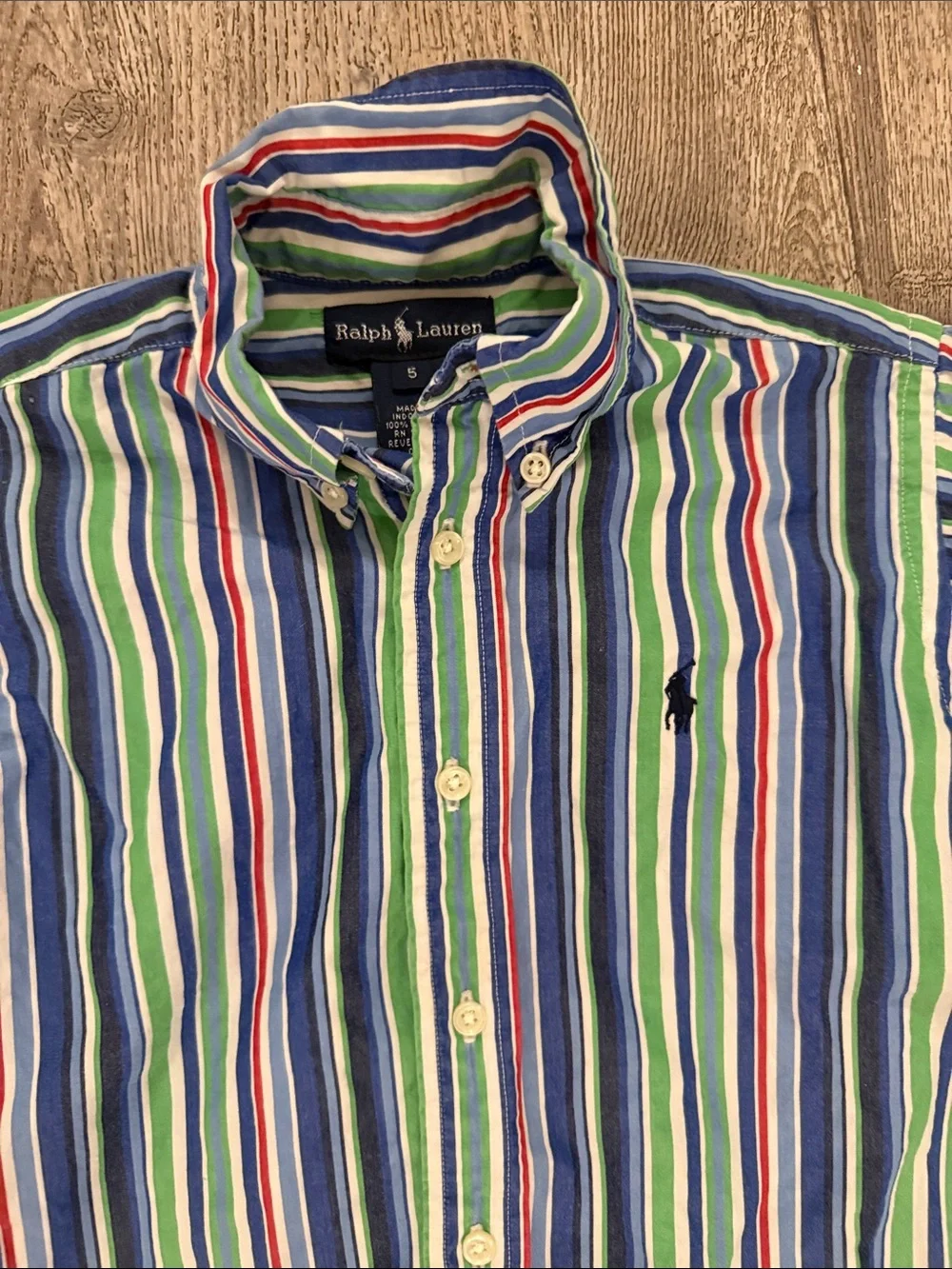 Ralph Lauren Multicolor Stripe Button-Down Shirt - Blue, Green & Navy
